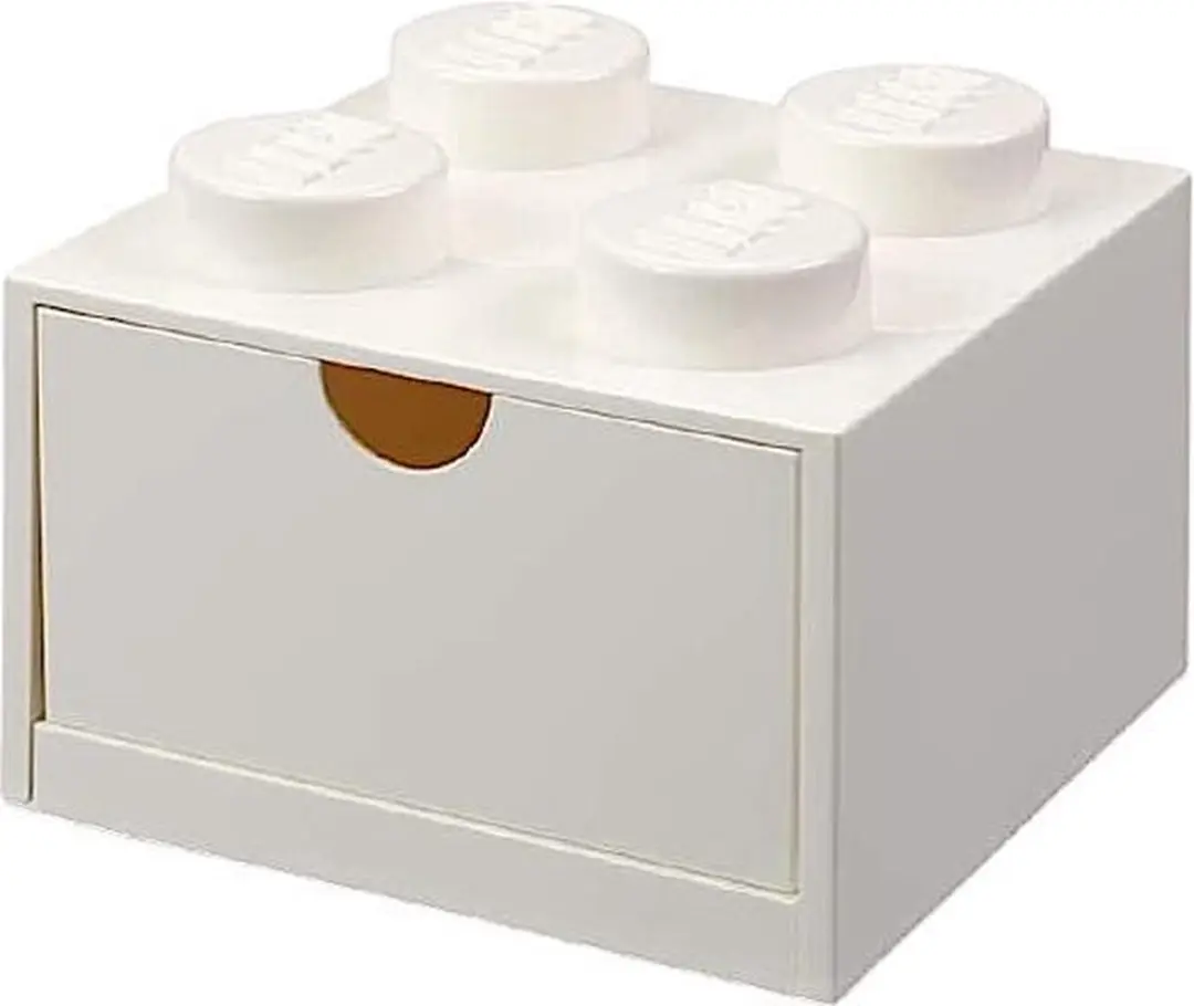 LEGO Opbergbox Brick 4 Bureaulade - Wit