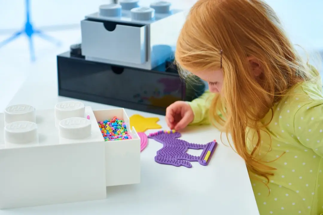 LEGO Opbergbox Brick 4 Bureaulade - Wit