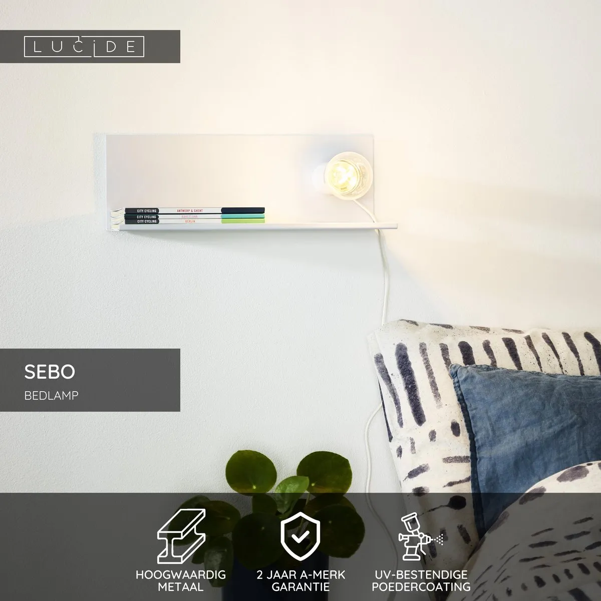 Lucide SEBO Bedlamp E27 - Wit