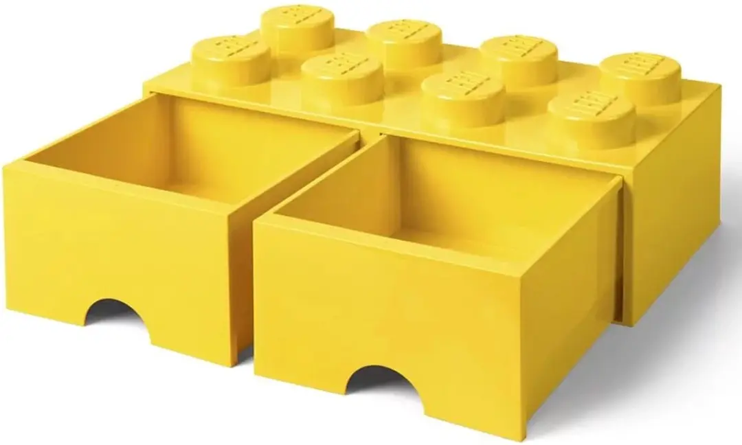 LEGO Brick 8 Opbergbox Geel - 2 Lades - afbeelding 2 van 6