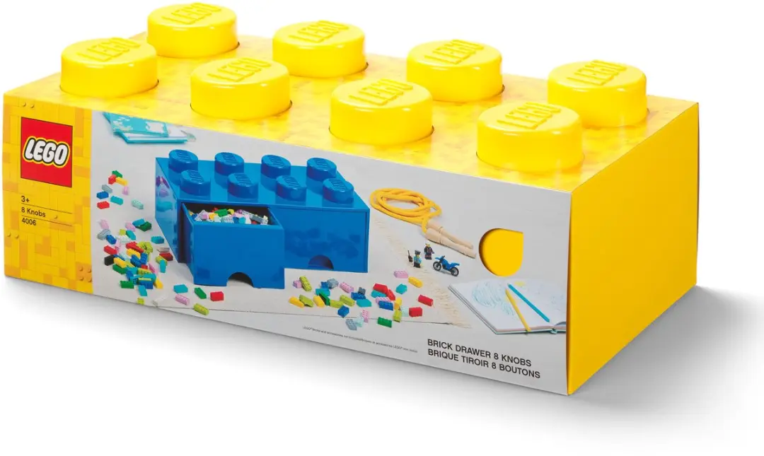 LEGO Brick 8 Opbergbox Geel - 2 Lades - afbeelding 4 van 6