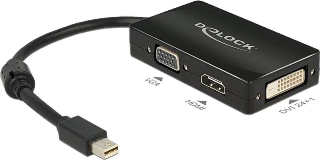 Delock Mini DisplayPort 1.1a naar HDMI/DVI/VGA Adapter