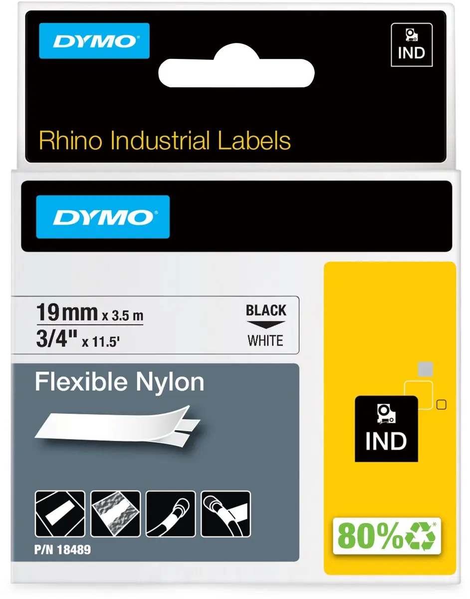 DYMO Rhino S0718120 Zelfklevende Nylon Labels 19mm x 3,5m