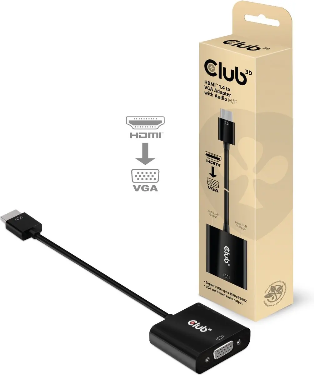 Club3D CAC-1302 HDMI naar VGA Adapter