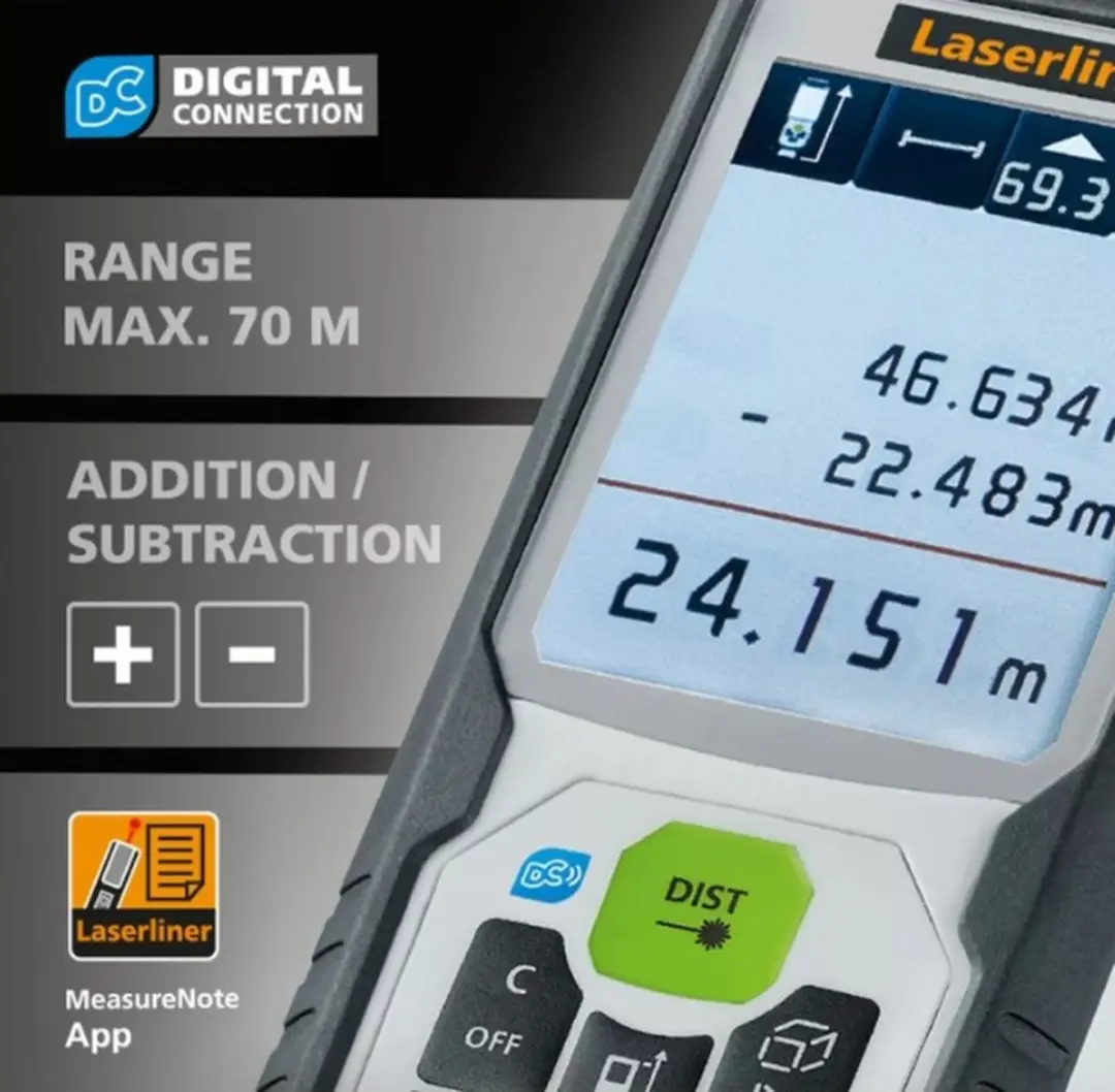 Laserliner LaserRange-Master Gi7 Pro 080.847A Distaanzemeter - Hardbox - Kleurendisplay