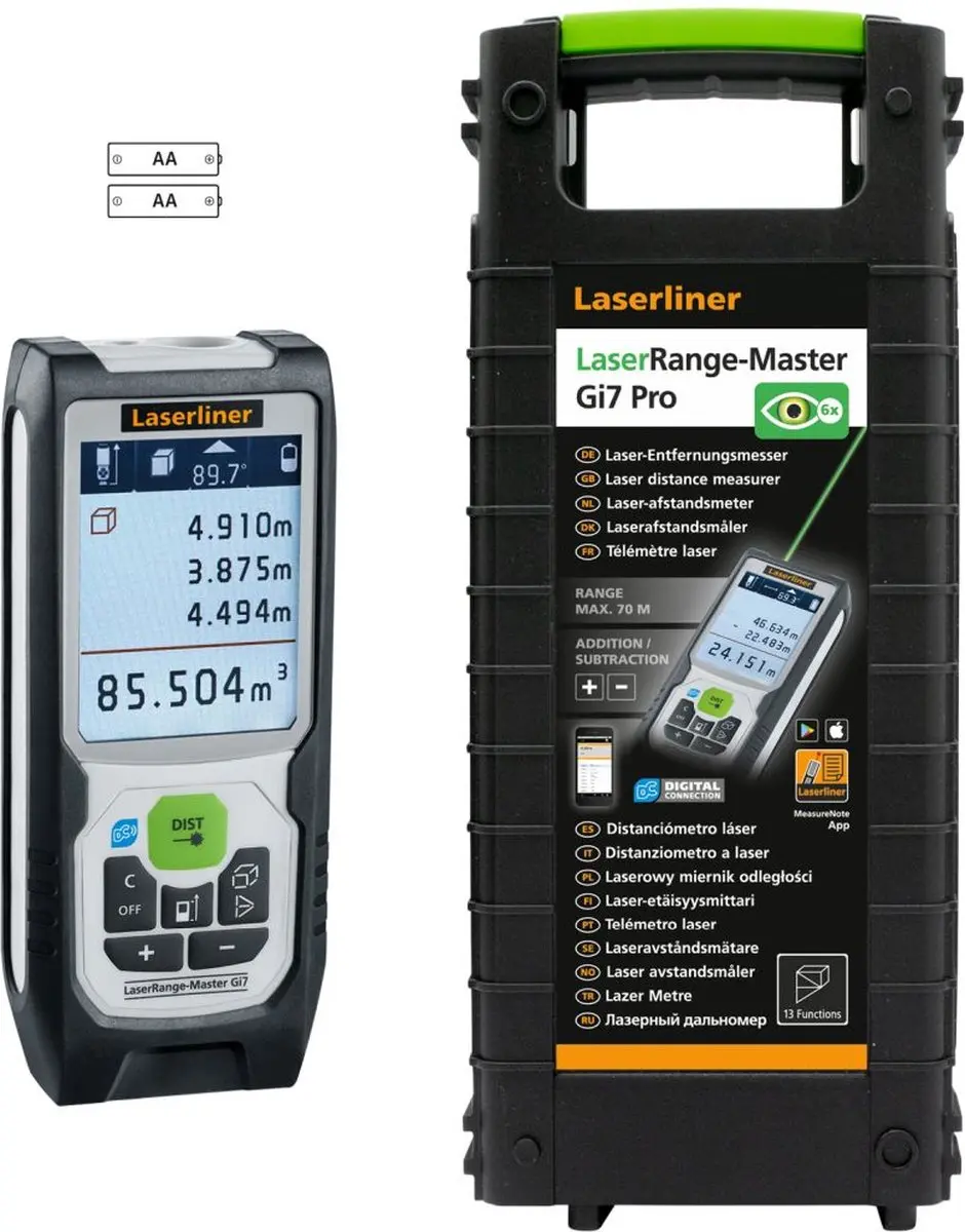 Laserliner LaserRange-Master Gi7 Pro 080.847A Distaanzemeter - Hardbox - Kleurendisplay
