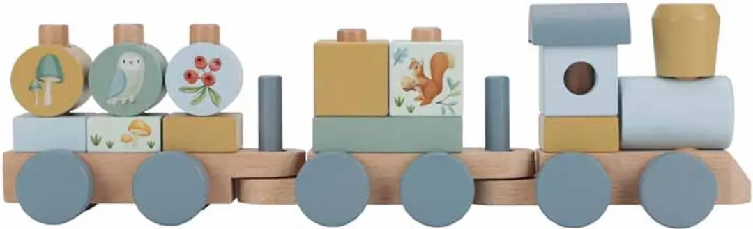 Little Dutch Blokkentrein Forest Friends LD7254 - Blauw