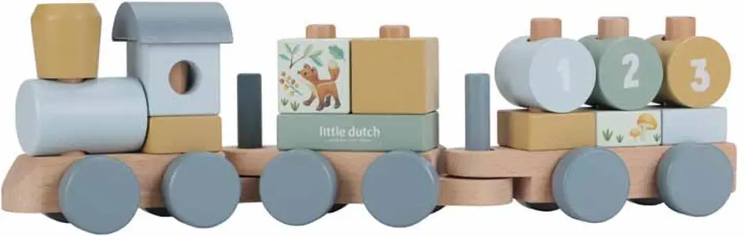 Little Dutch Blokkentrein Forest Friends LD7254 - Blauw