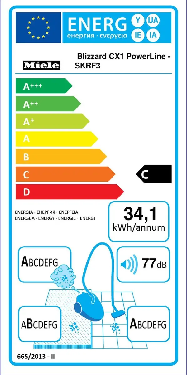 Miele Blizzard CX1 PowerLine 890W Cilinderstofzuiger - 2L Grijs