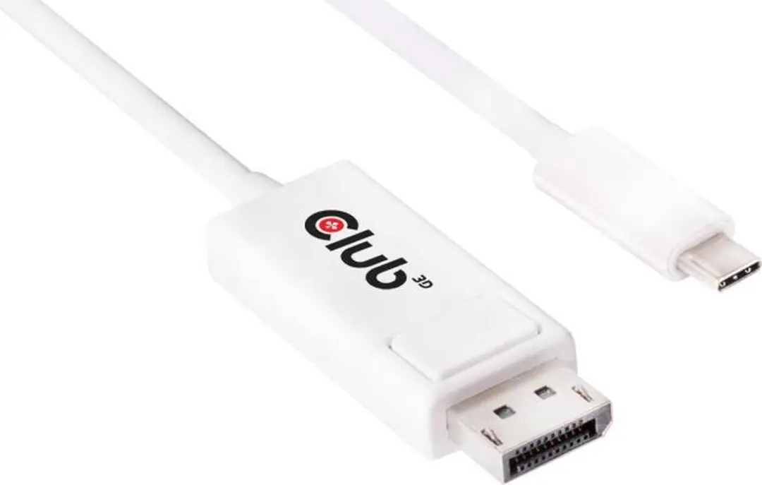 Club3D USB-C naar DisplayPort 1.2a Kabel 1.2m - 4K 60Hz Wit