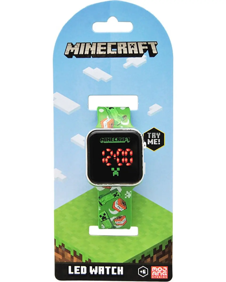 Minecraft LED Kinderhorloge - Groen