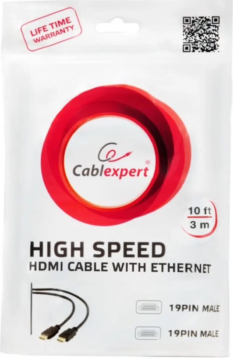 CableXpert HDMI Kabel met Ethernet 3m - Wit