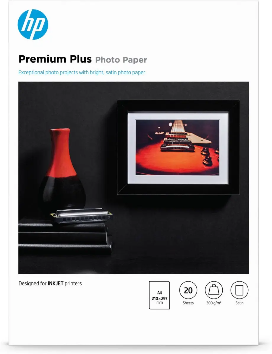 HP Premium Plus Fotopapier A4 20 Vel - Semi Gloss - Wit