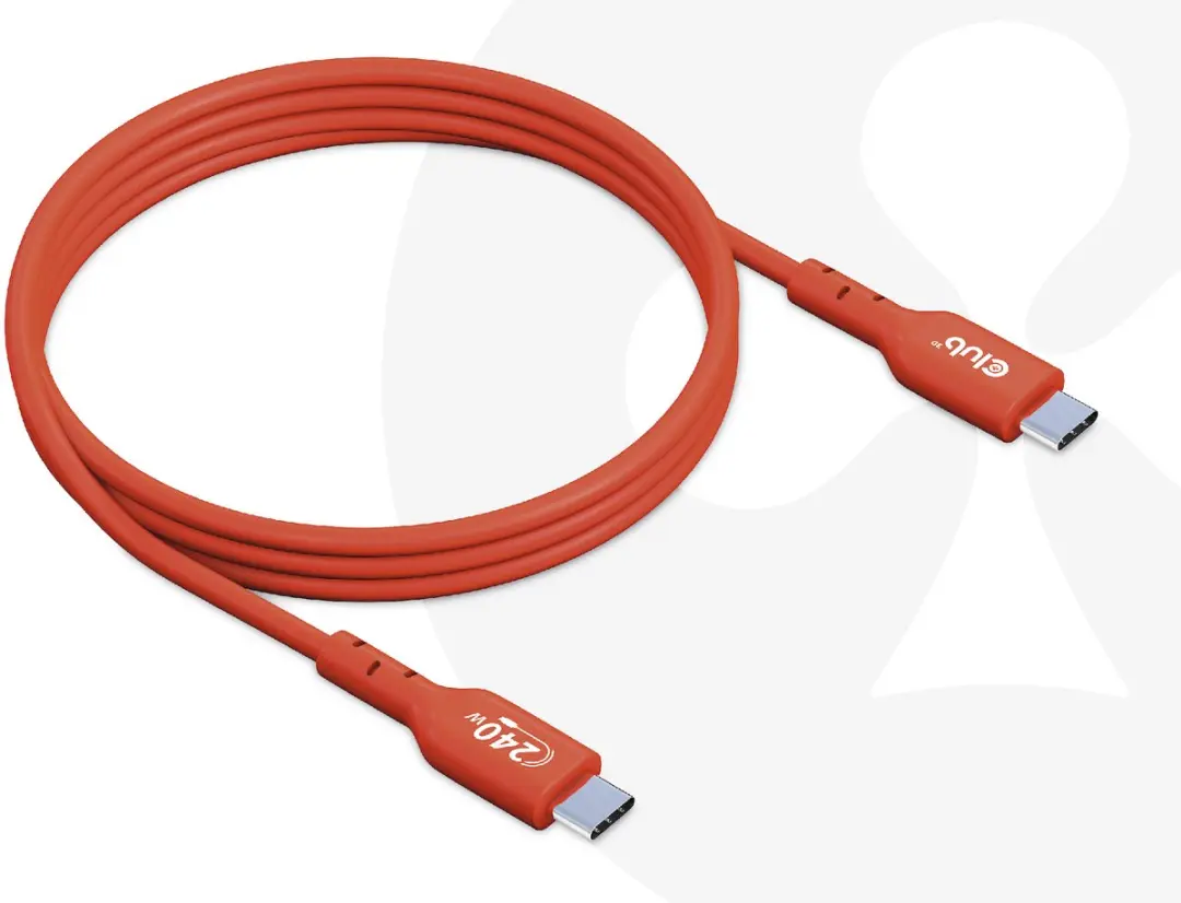 Club 3D USB-C Kabel 480Mbps PD 240W EPR 1m - Oranje - afbeelding 6 van 6