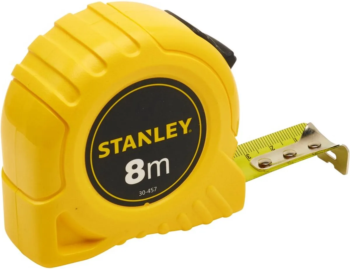 Stanley Rolbandmaat 8m - 25mm - Geel