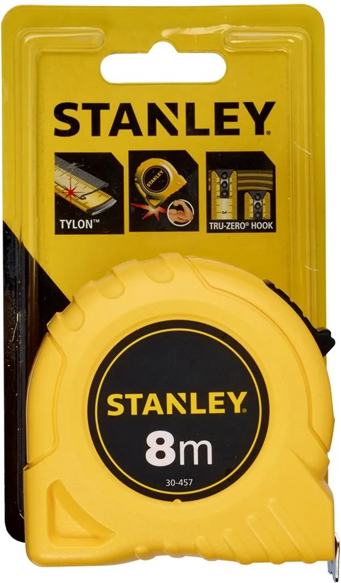 Stanley Rolbandmaat 8m - 25mm - Geel