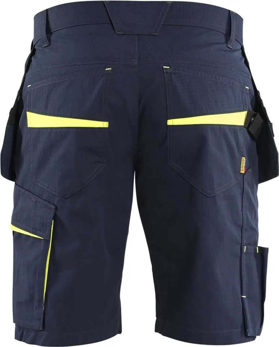 Blåkläder Service Short 1494-1330 - Maat 56 - Donker Marineblauw/High Vis Geel