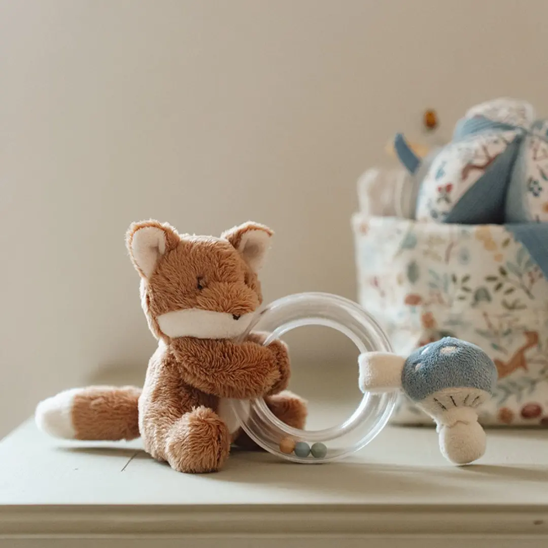 Little Dutch Ringrammelaar Vos Forest Friends - Bruin/Blauw - afbeelding 6 van 6