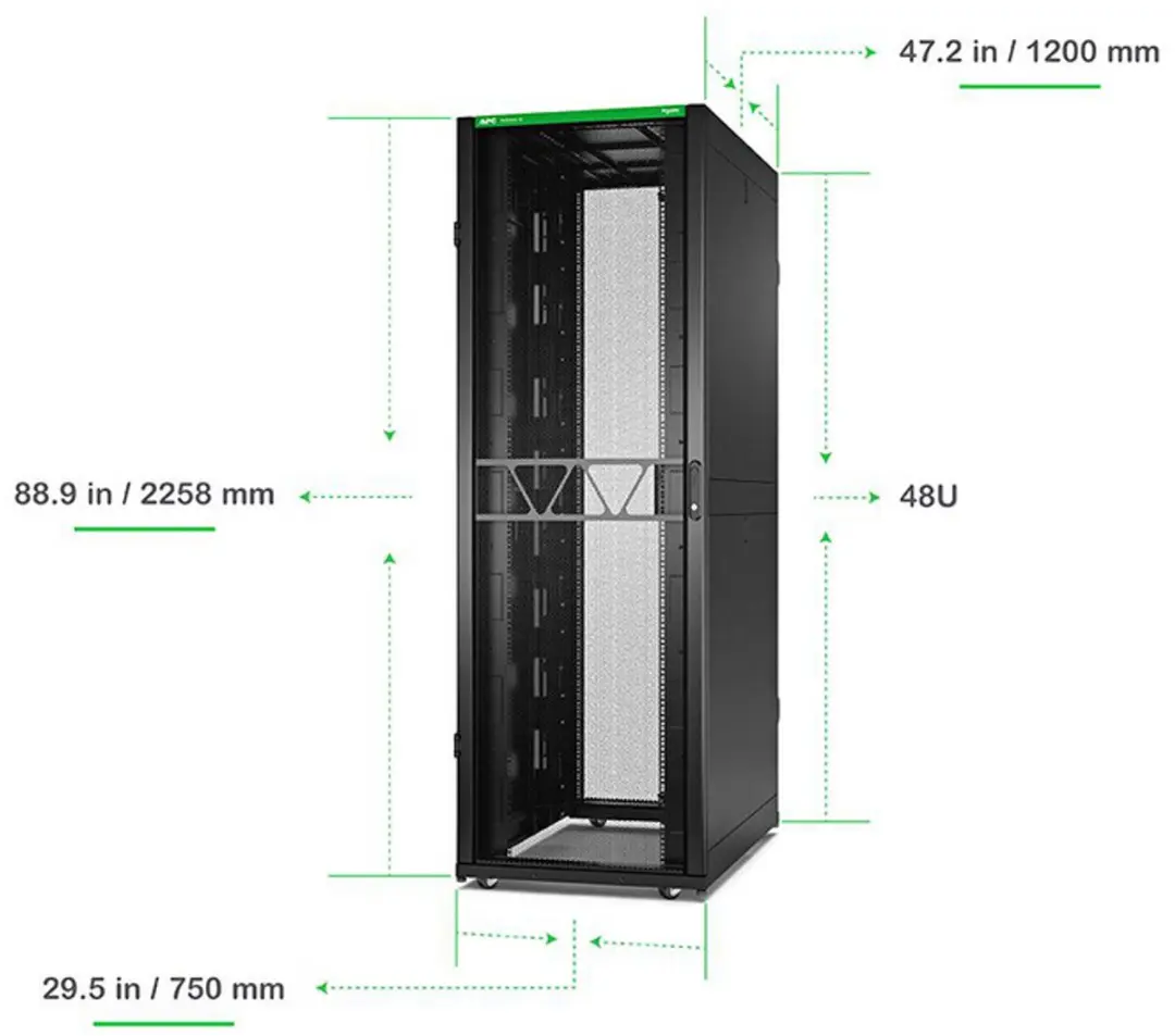 APC Netshelter SX Gen2 AR3357B2 Rackkast 48U - 2258x750x1070mm Zwart