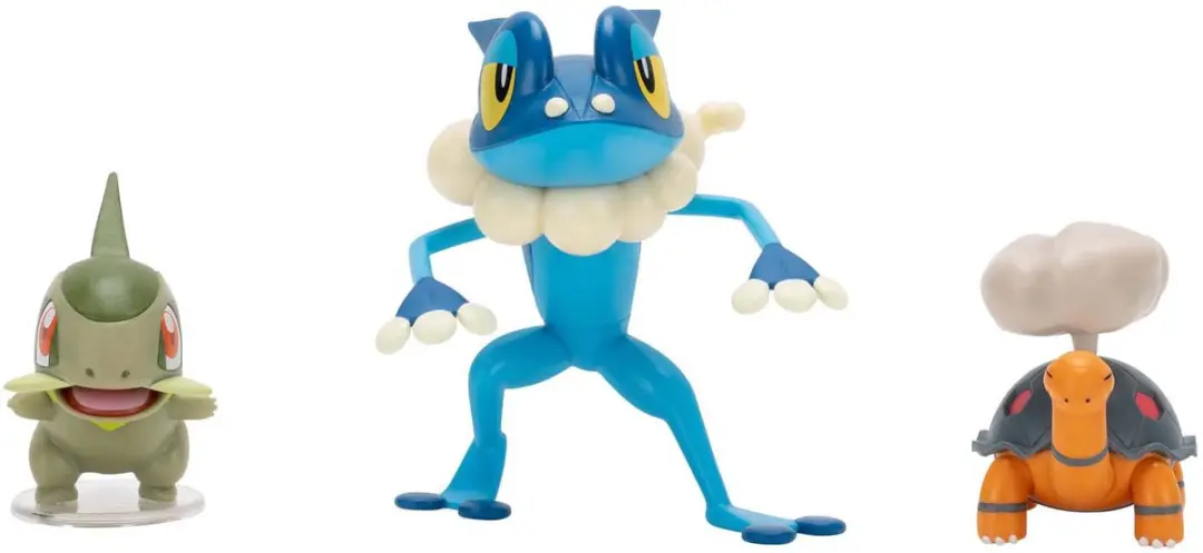 Pokémon Axew Frogadier Torkoal Speelfiguur Set - 3 Stuks Multicolor