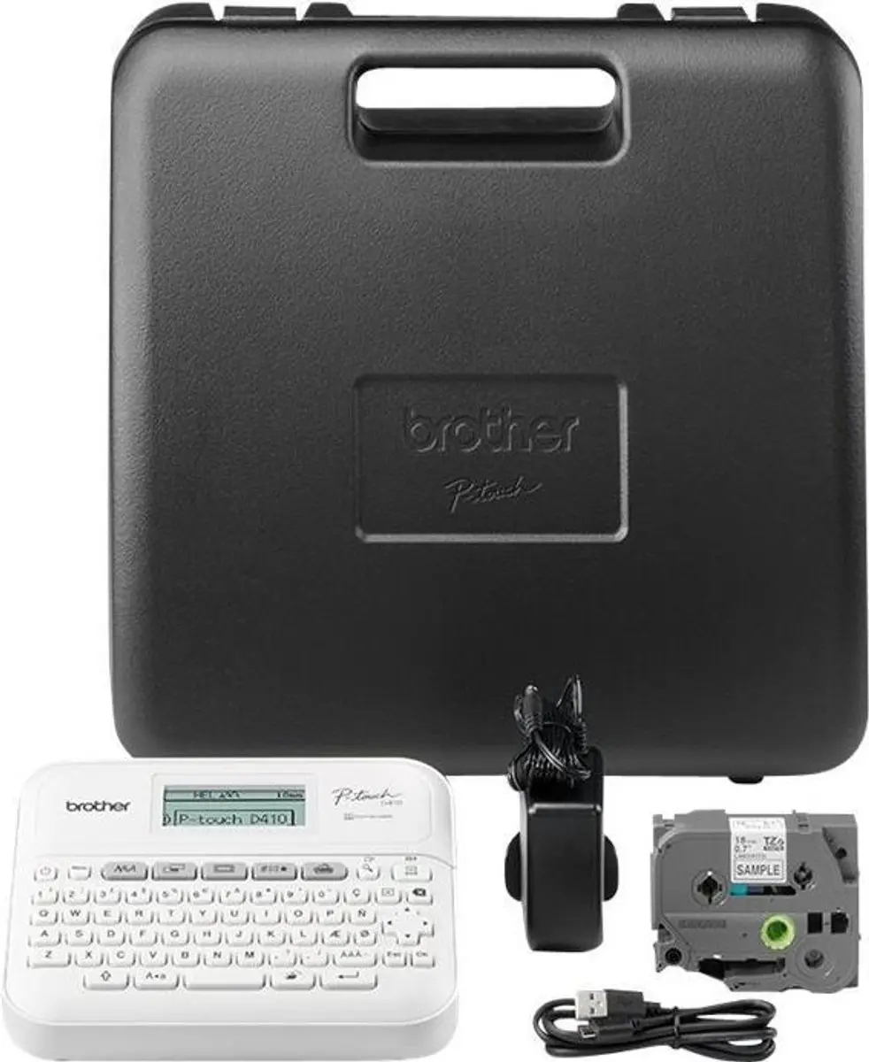 Brother PT-D410VP P-touch Labelprinter - Zwart - afbeelding 6 van 6