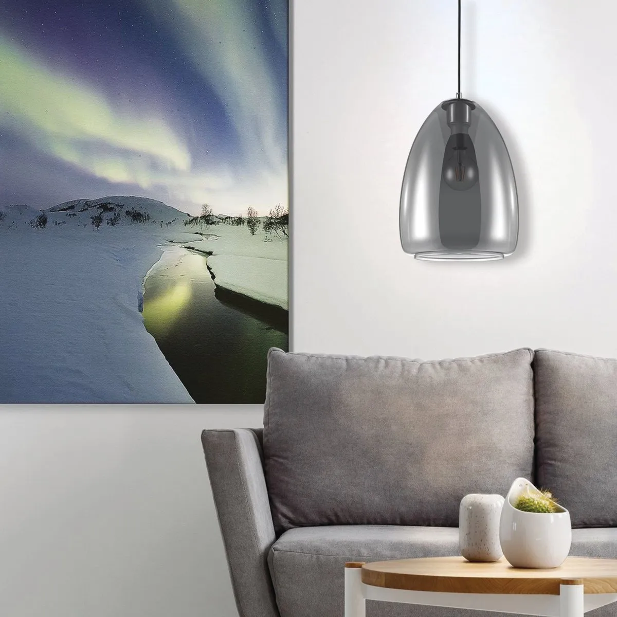 Eglo Alobrase Hanglamp 4 Lichts Ø30cm - Chroom - afbeelding 6 van 6
