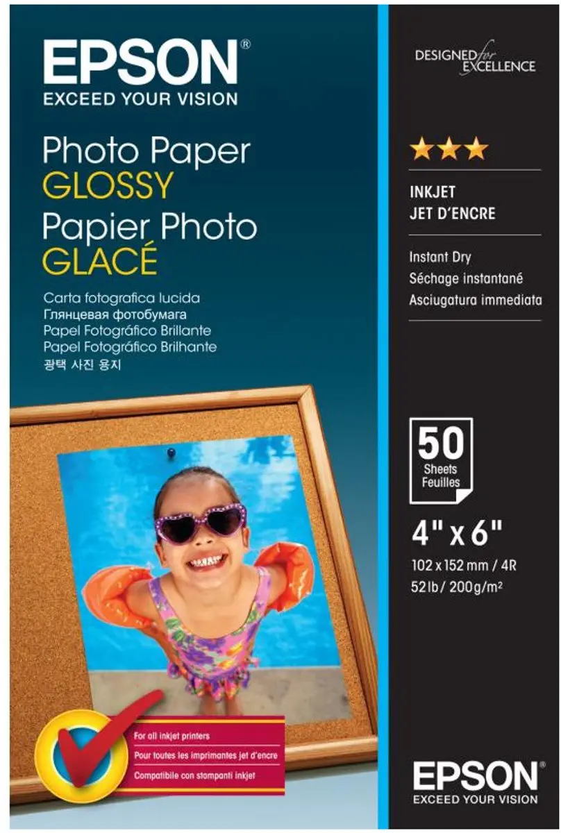 Epson Glanzend Fotopapier C13S042547 - 10x15cm 200g/m² - 50 Vel