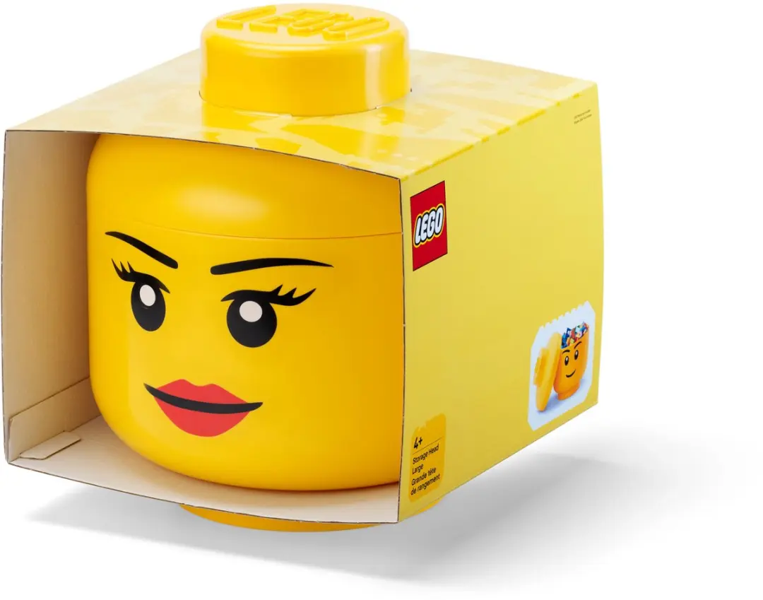LEGO Iconic Hoofd Opbergbox Geel 24cm