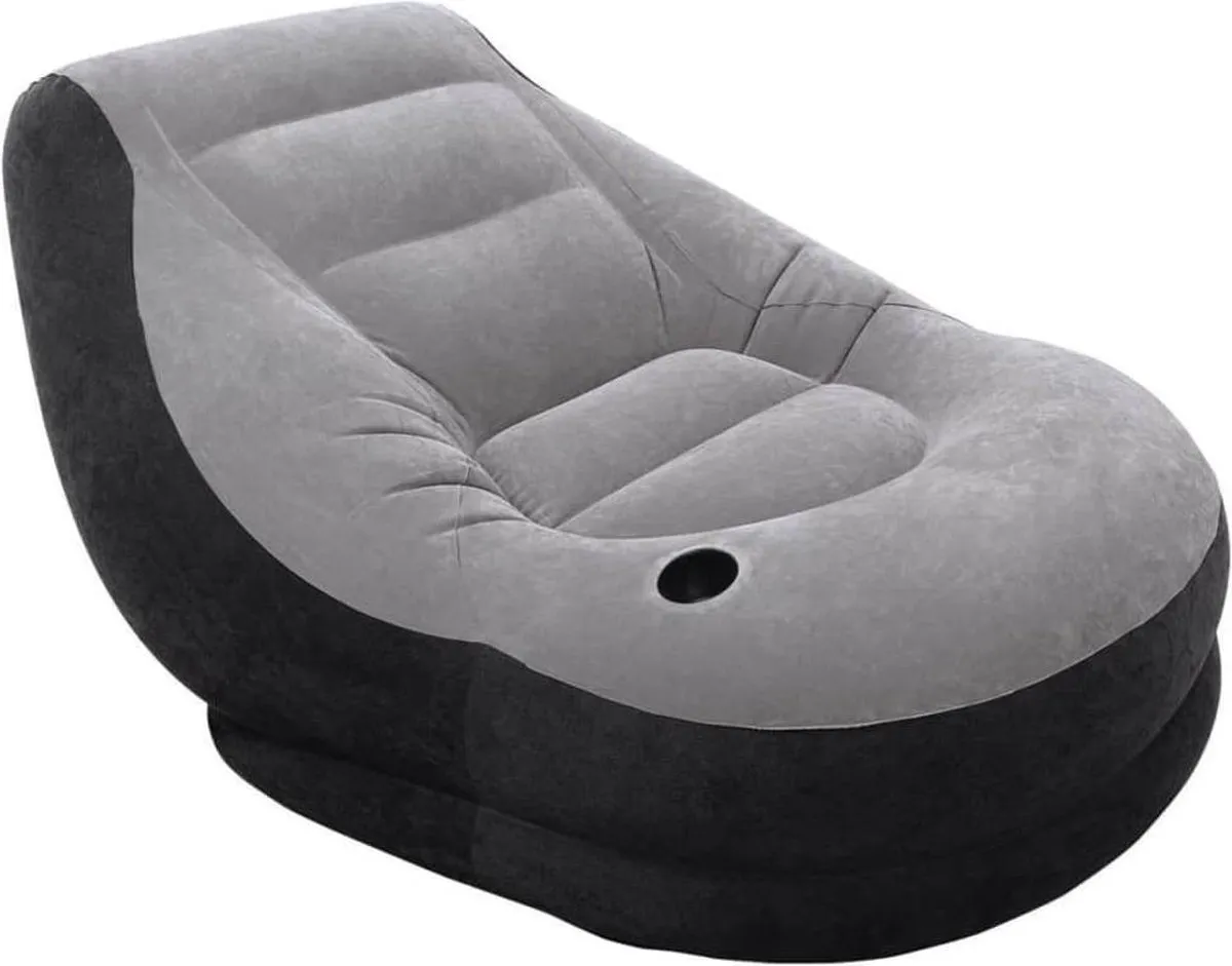 Intex Ultra Lounge Relax 68564NP Opblaasstoel met poef - Grijs - afbeelding 5 van 6