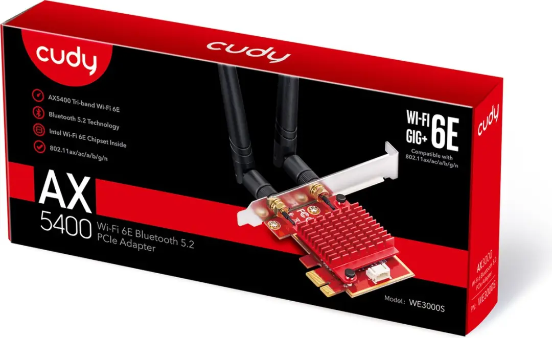 Cudy AX5400 Wi-Fi 6E PCIe-adapter - WE3000S