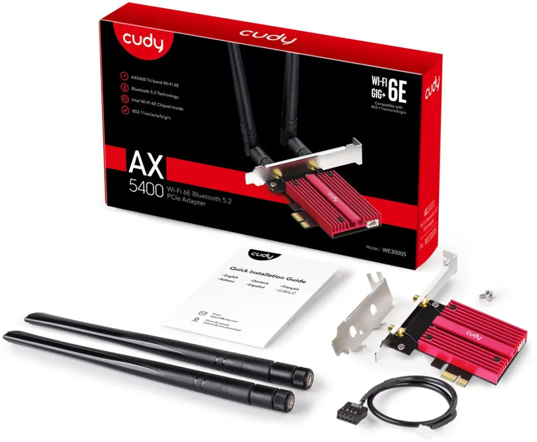 Cudy AX5400 Wi-Fi 6E PCIe-adapter - WE3000S