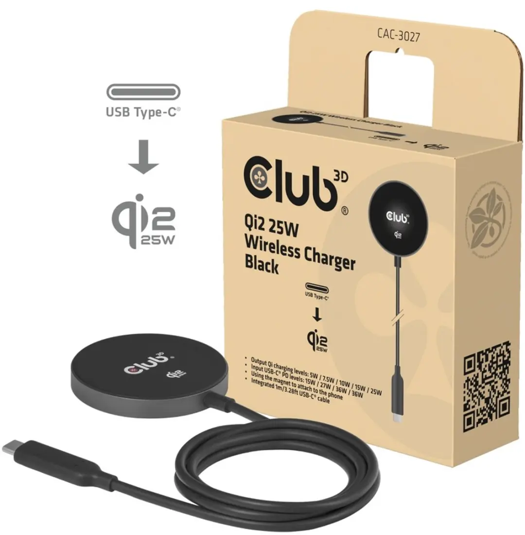 Club3D Qi2 25W MagSafe Oplader CAC-3027