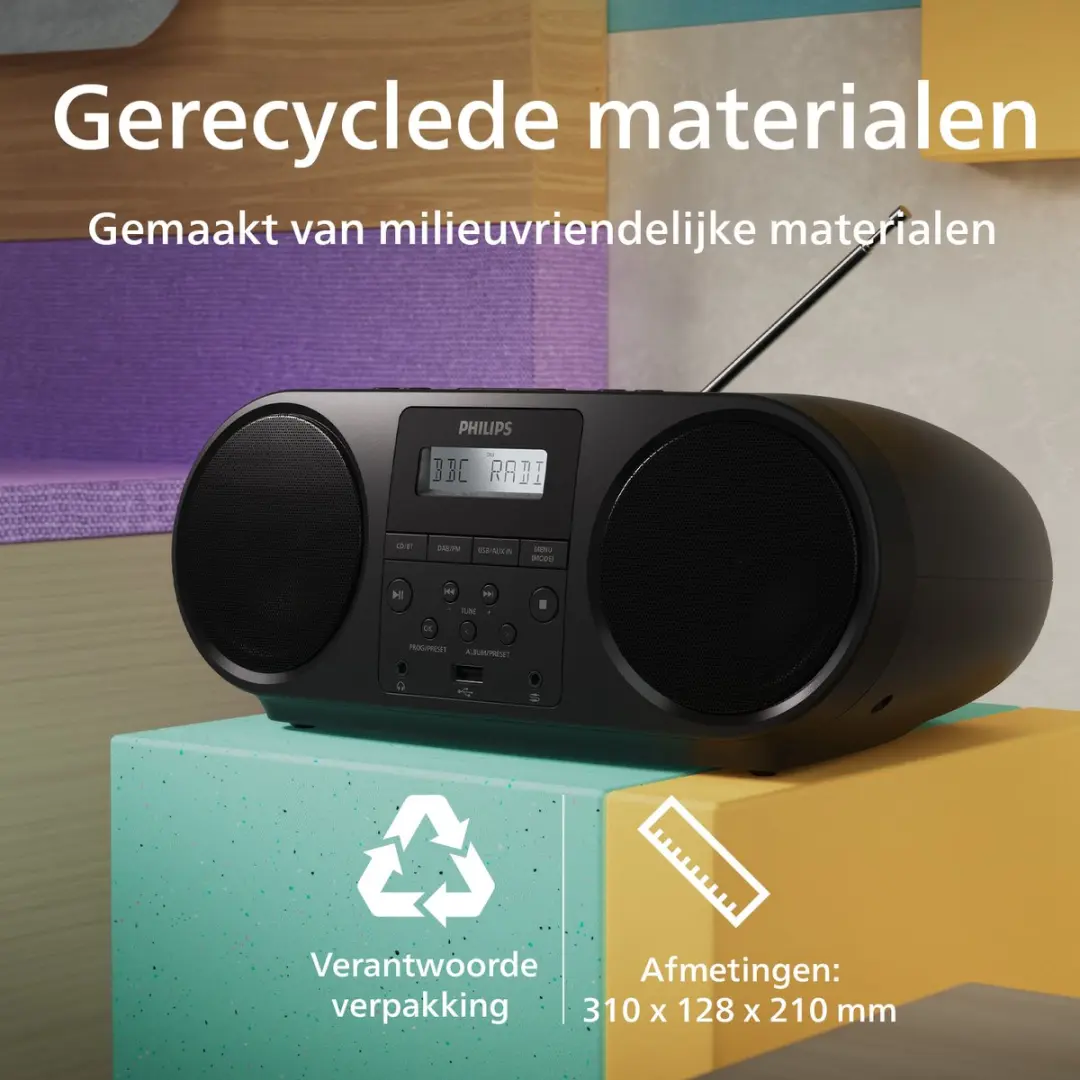 Philips TAZ6000 CD-speler - DAB+/FM/Radio - Bluetooth 5.4 - Zwart