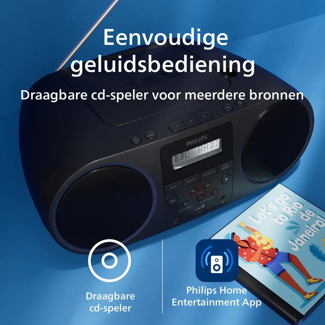 Philips TAZ6000 CD-speler - DAB+/FM/Radio - Bluetooth 5.4 - Zwart - afbeelding 6 van 6
