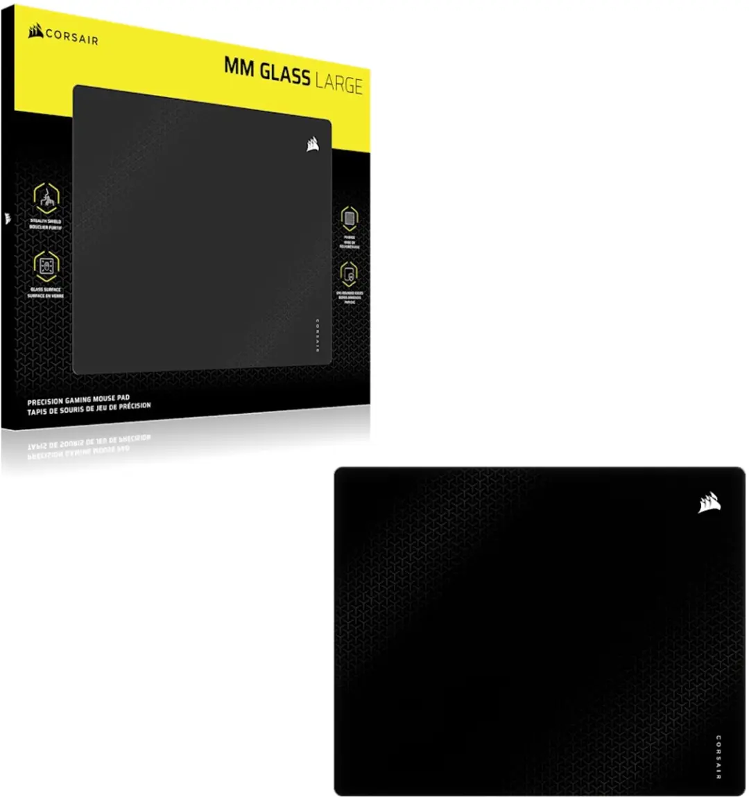 Corsair MM Glass Large Game-muismat - Zwart