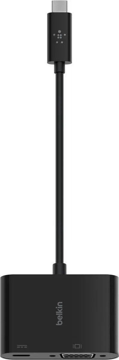 Belkin AVC001btBK USB-C Adapter - 60W PD - VGA & Opladen - Zwart