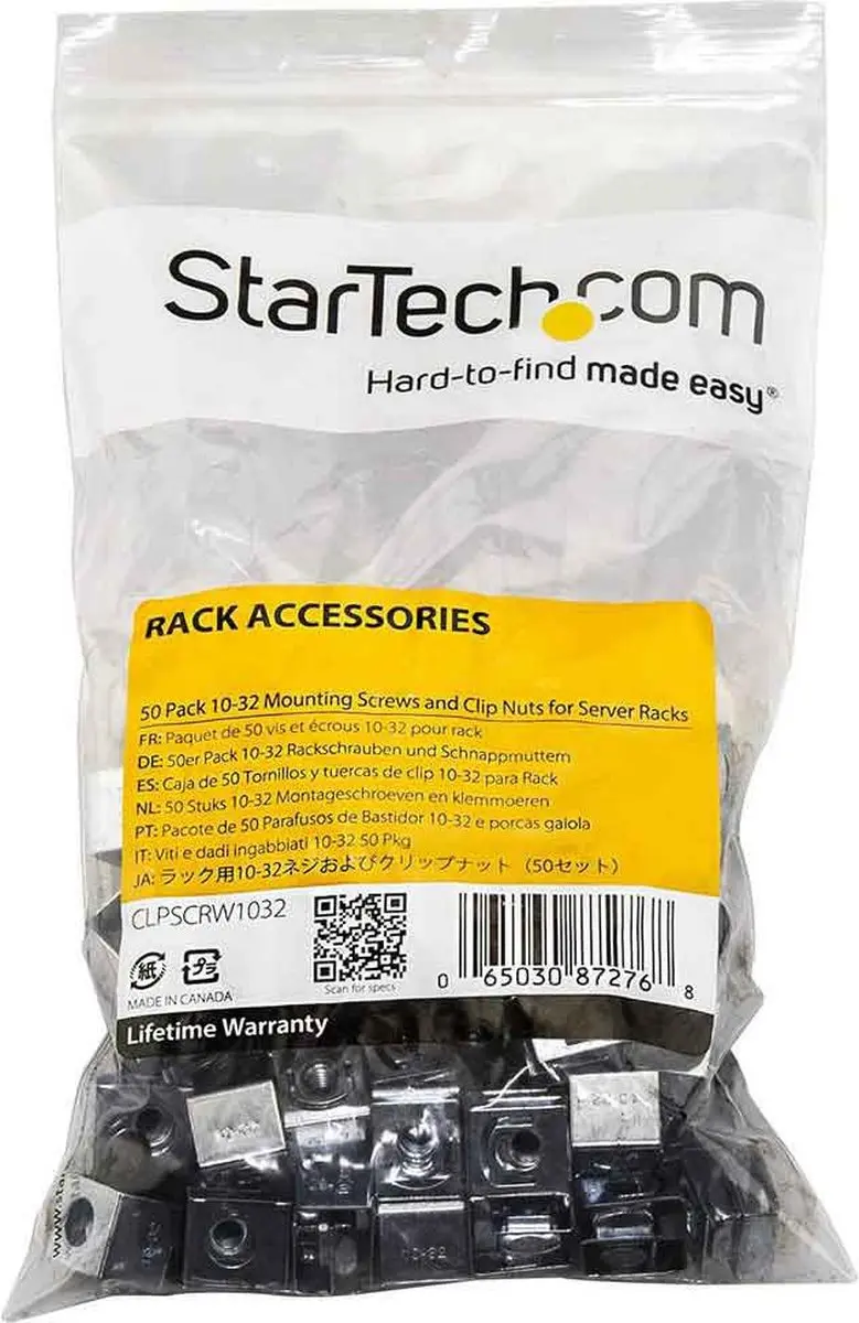 Startech Serverkast Schroeven & Moeren 10-32 - 50 Stuks - Zwart