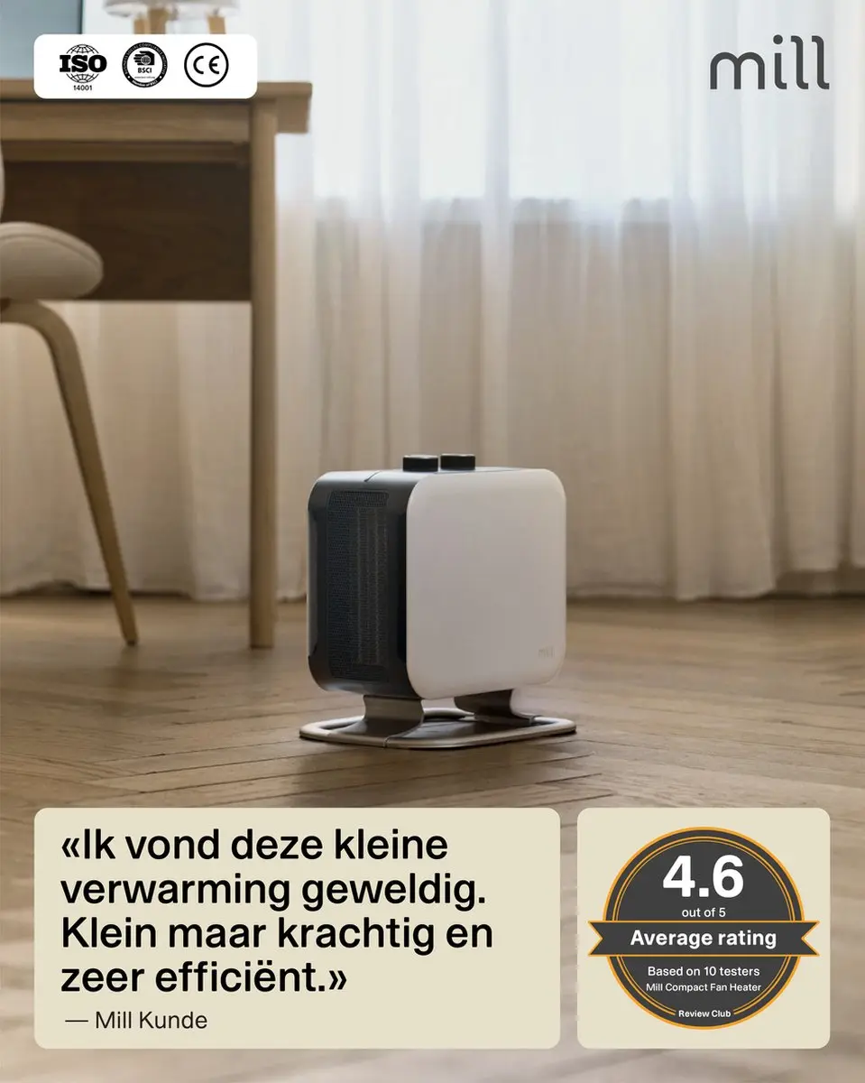 Mill CUS1800MECWA Ventilatiekachel 1800W - Wit - afbeelding 3 van 6
