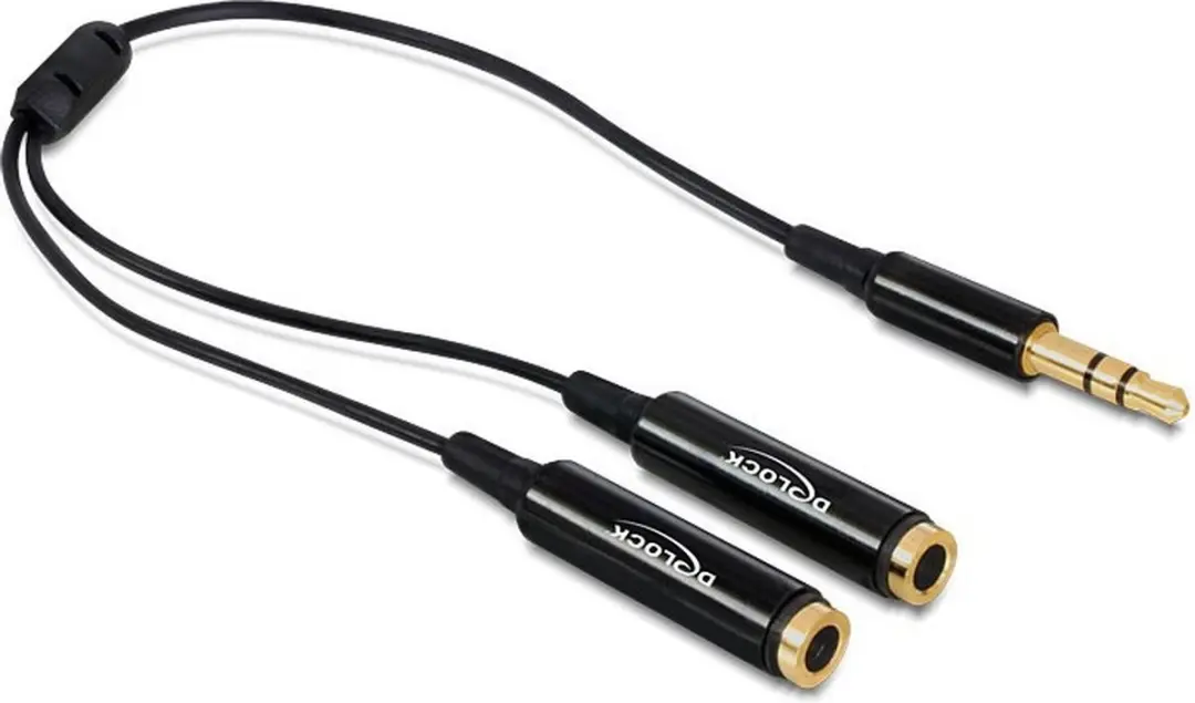 Delock Jack Splitter 65356 - iPad Jackkabel - Zwart