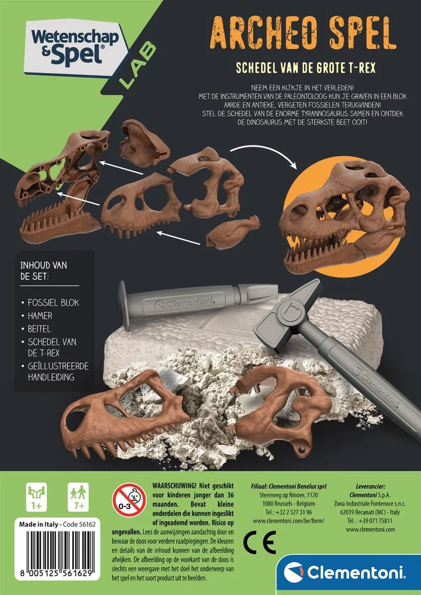 Clementoni Archeo Spel Schedel Grote T-Rex 56162 - Dinosaurus Speelgoed - afbeelding 2 van 4