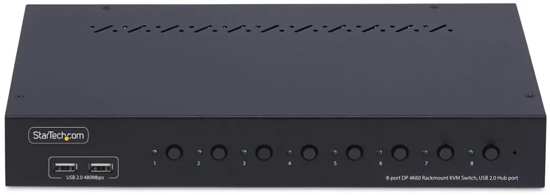 Startech R8AD122-KVM-Switch 8-Port DisplayPort - 4K 60Hz - USB Hub - Zwart