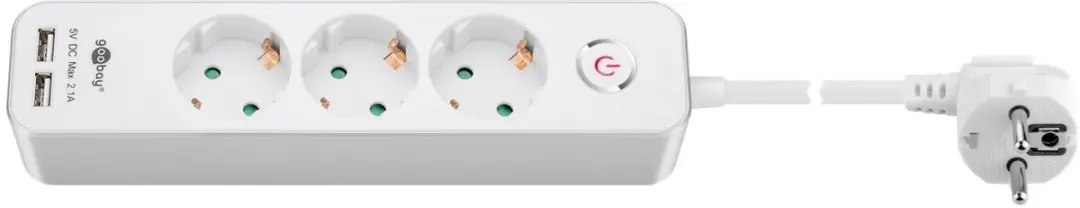 Goobay Stekkerdoos 3-voudig met USB