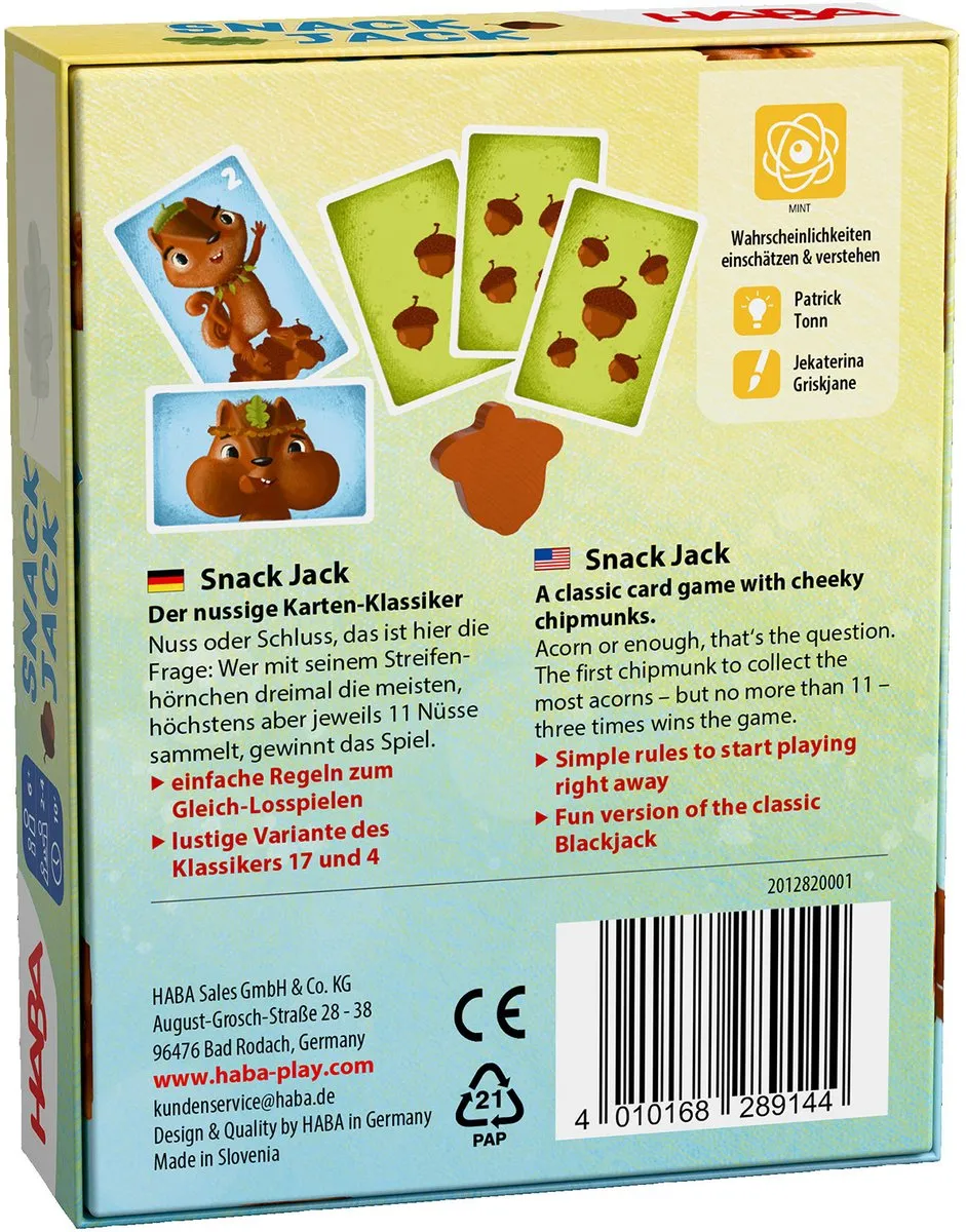 Haba Snack Jack & Piks Peng Spel - 2-4 spelers - afbeelding 6 van 6