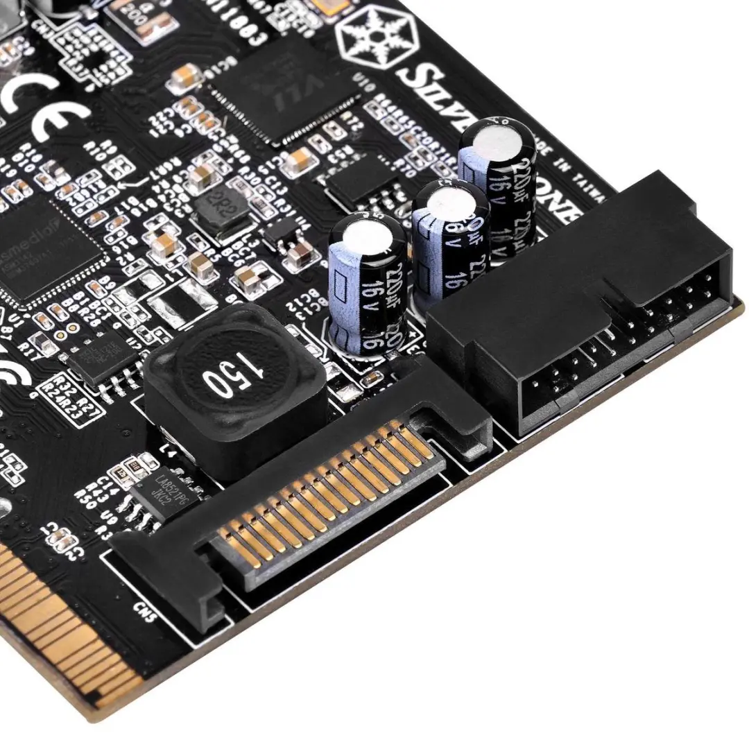SilverStone ECU05 USB 3.0 Intern Interfacekaart - Zilver/Zwart
