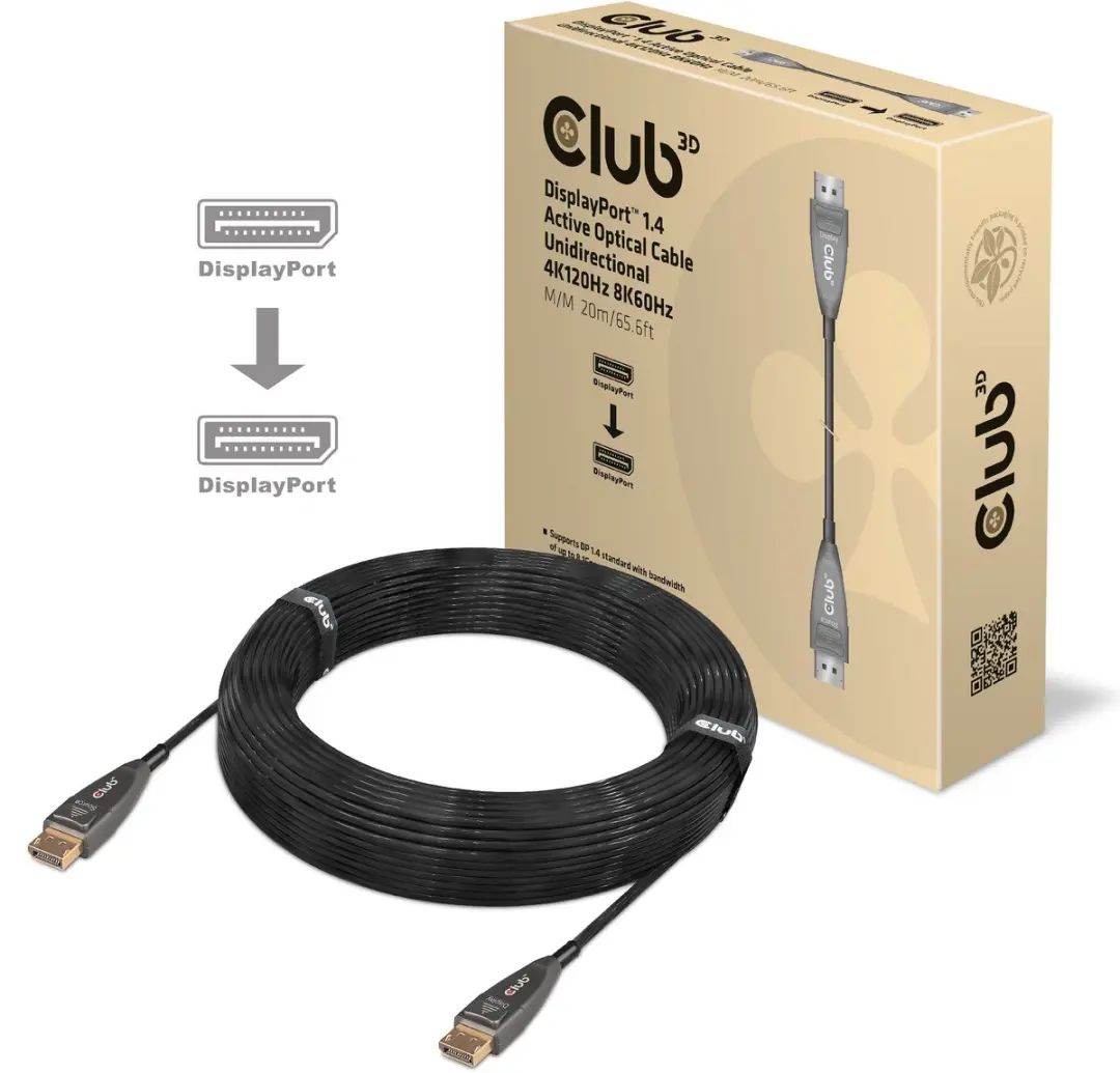 Club3D DisplayPort 1.4 Actieve Optische Kabel 20m