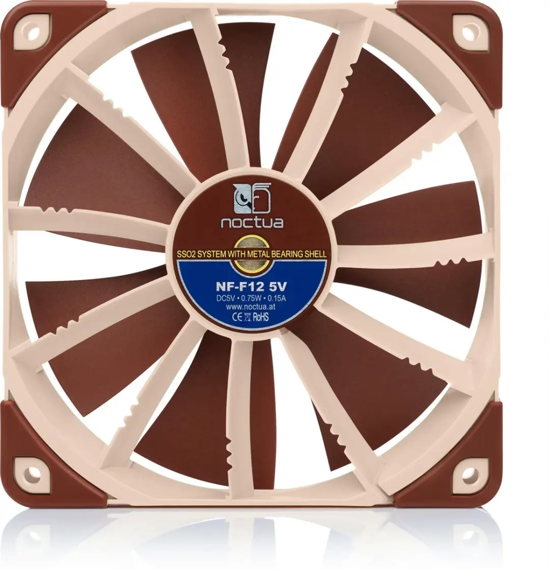 Noctua NF-F12 5V CPU-koeler - 120x120x25mm - Bruin/Beige - afbeelding 6 van 6