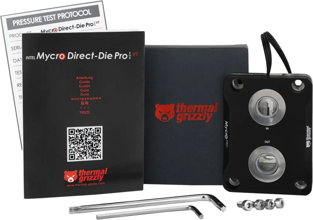 Thermal Grizzly Intel Mycro Direct-Die Pro Waterblok - aRGB - Zwart/Zilver