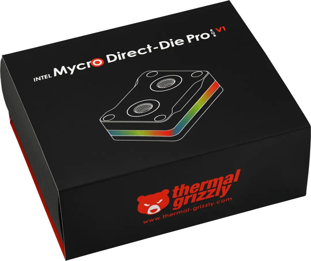 Thermal Grizzly Intel Mycro Direct-Die Pro Waterblok - aRGB - Zwart/Zilver