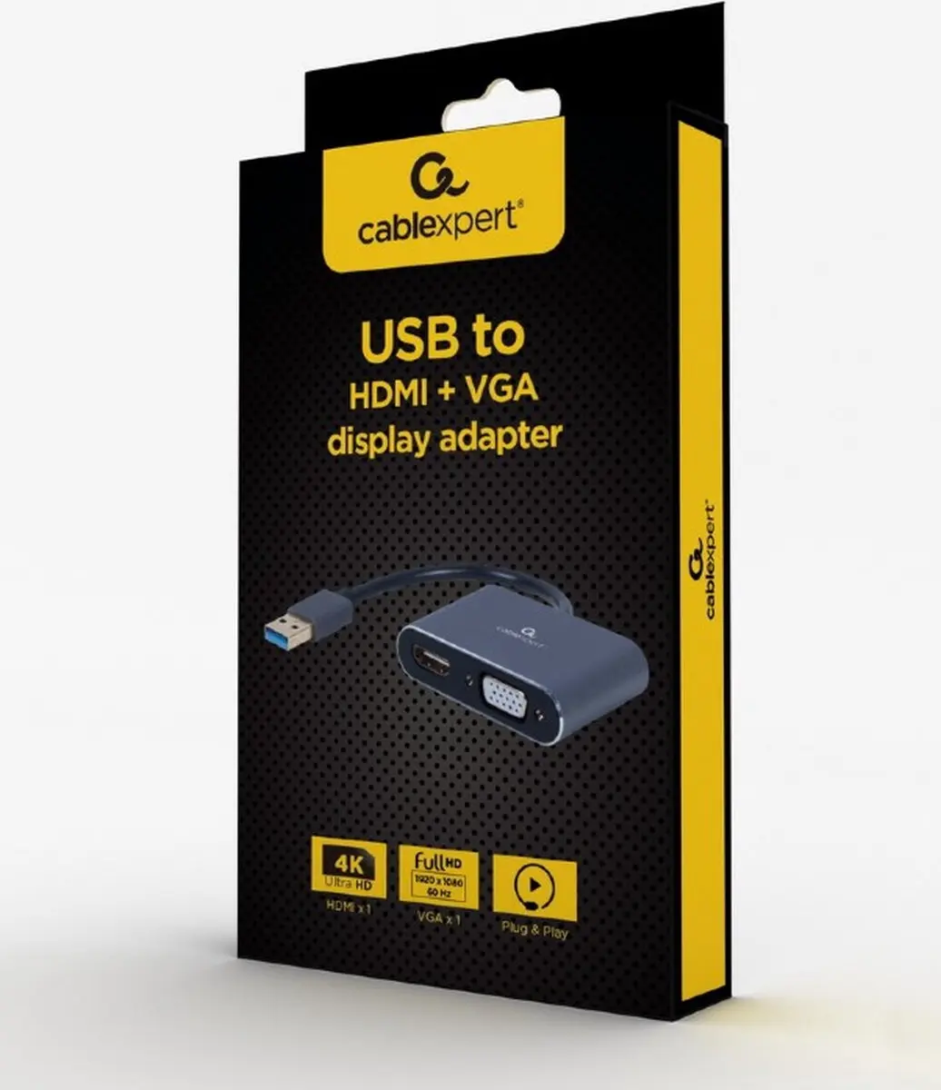Cablexpert USB3-HDMIVGA-01 Beeldschermadapter - Space Grey