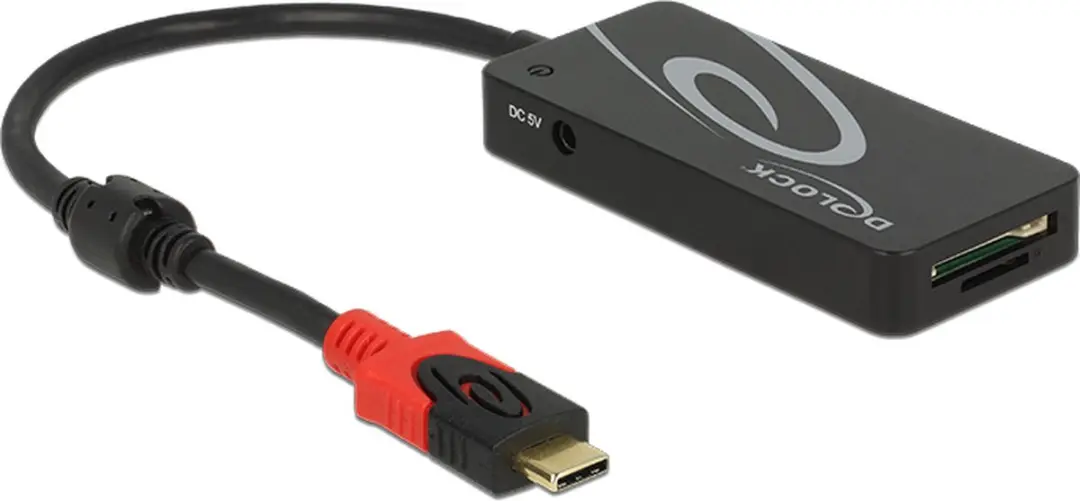 Delock 62900 USB 3.2 Hub - 3x USB-A + SD-kaartlezer Zwart